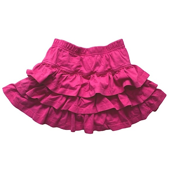 Hanna Andersson Other - Hanna Andersson Pink Ruffle Tiered Cotton Skirt Girls Size 6 7